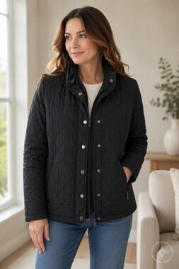 Lauren Ralph Lauren Black Quilted Jacket Women’s L Snap Front Lightweight Coat